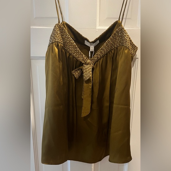 Joie Silk Valentina Camisole with Sequins Color Bronze NWT - Picture 3 of 6